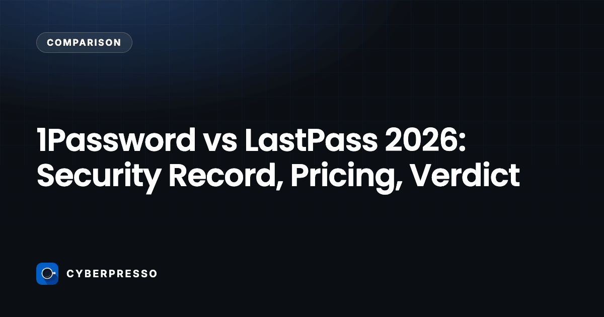 1Password vs LastPass 2026: Security Record, Pricing, Verdict