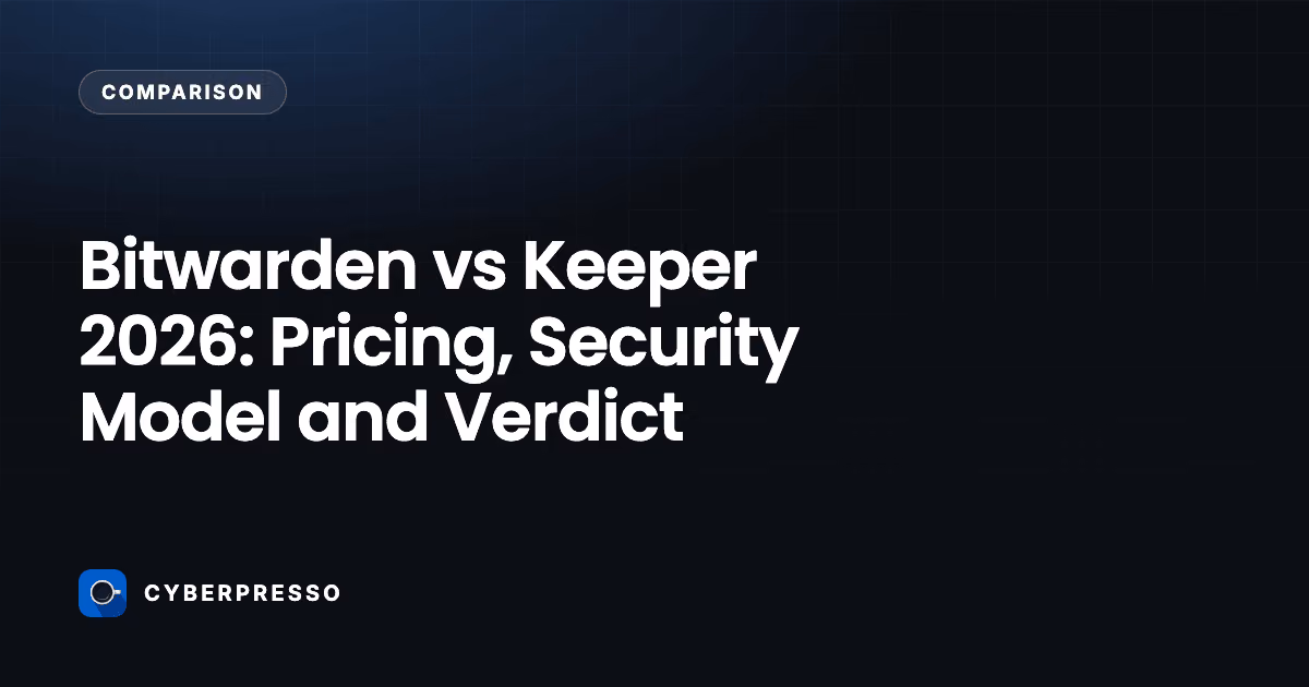 Bitwarden vs Keeper 2026: Pricing, Security Model and Verdict