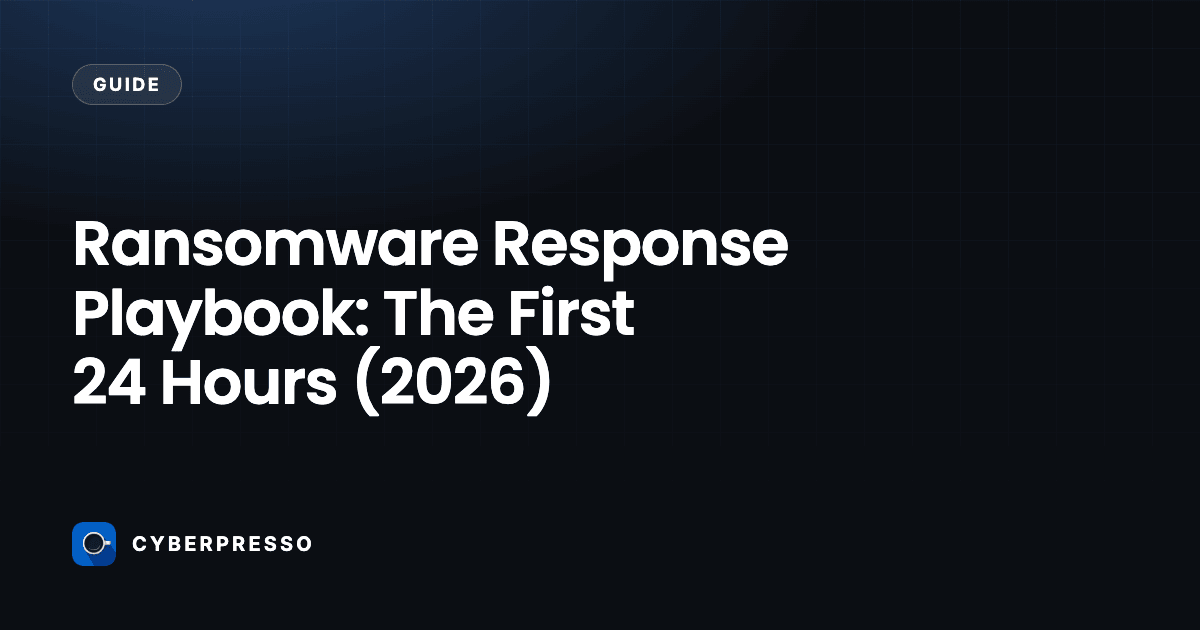 Ransomware Response Playbook: The First 24 Hours (2026)